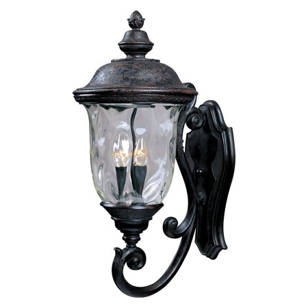 Maxim Three Light Oriental Bronze Water Glass Glass Wall Lantern 3424WGOB